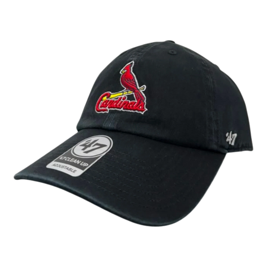47 Brand Clean Up St. Louis Cardinals Strapback Hat — Black Adjustable Cap