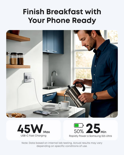 Anker Nano Charger (45W) with USB-C to USB-C Cable