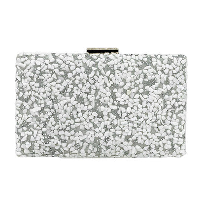 Mother of Pearl Cluster Clutch Crossbody Bag