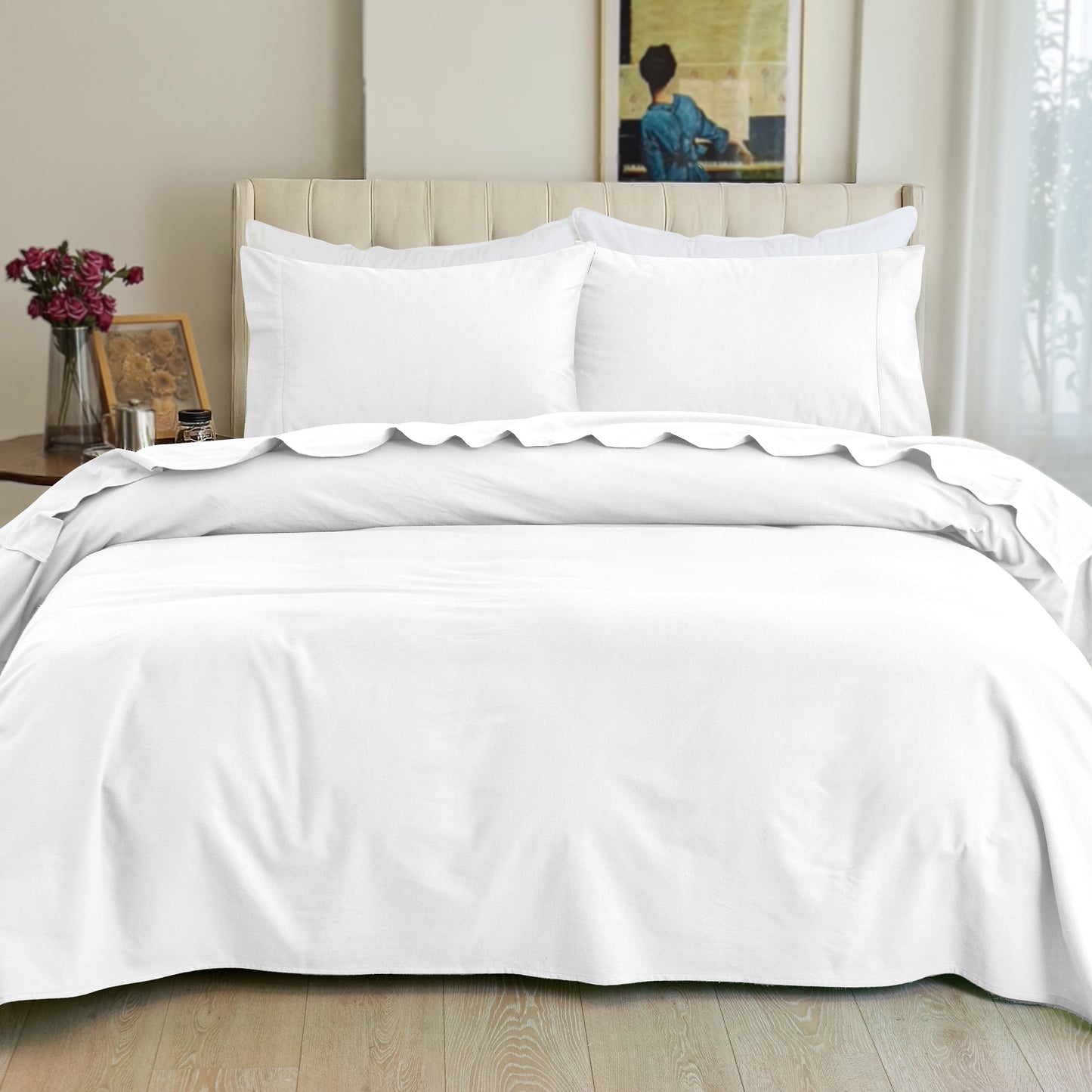 Mocassi 4-Piece Cotton Flannel Sheet Set - 100% Turkish Cotton