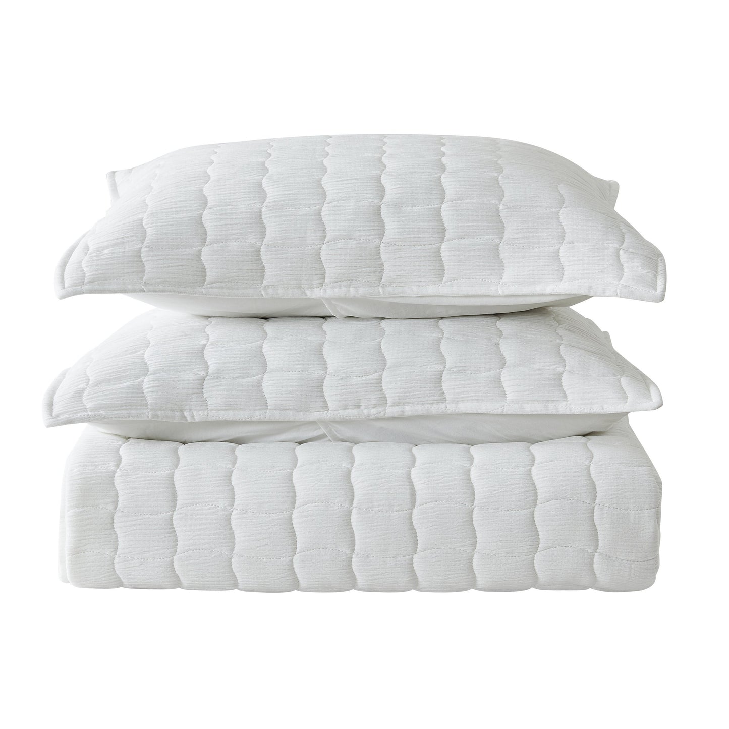 3-Piece Seersucker Textured Quilt & Sham Set