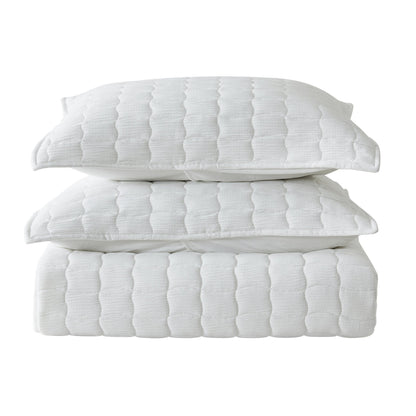 3-Piece Seersucker Textured Quilt & Sham Set