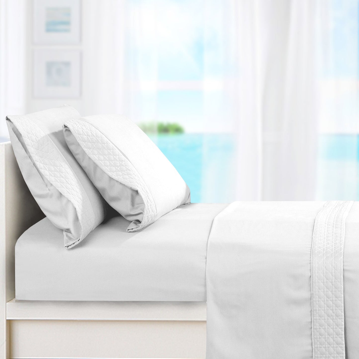 Mocassi Quilted 4-Piece Sheet Set, Premium Hotel Quality