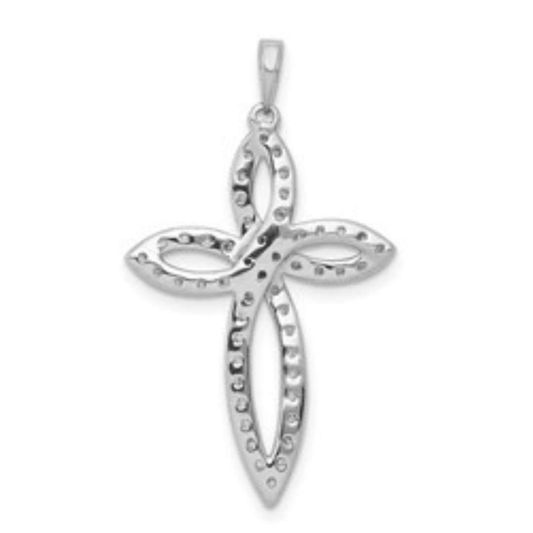 14K White Gold Lab Grown Diamond Cross Pendant