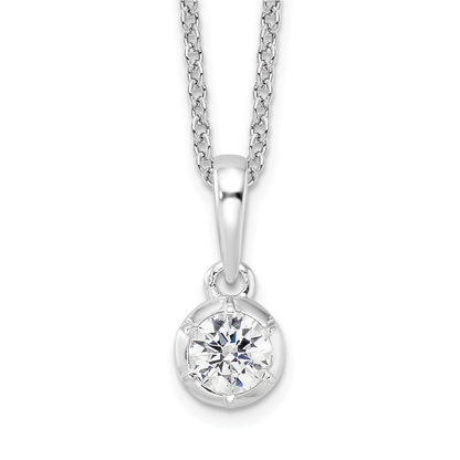14K White Gold Lab Grown Diamond Solitaire Necklace
