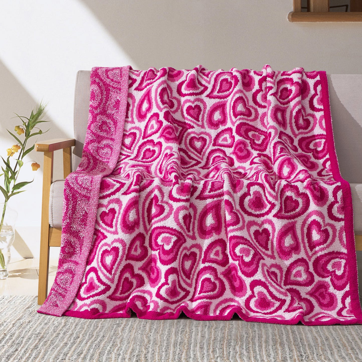 Elegant Comfort 50" x 70"  Ultra Soft Checkered Knitted Throw Blanket