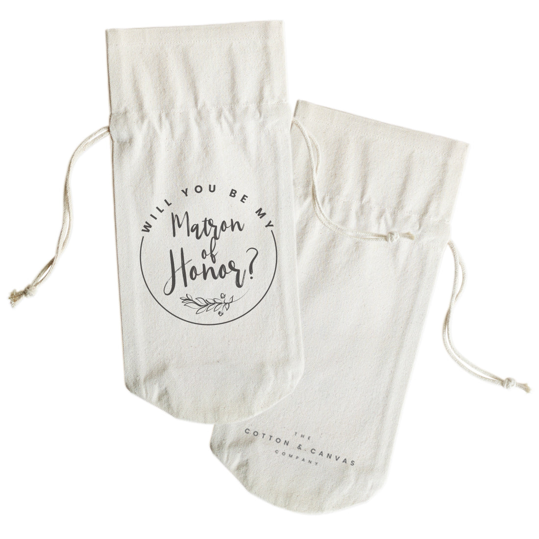 The Cotton and Canvas Co. Will You Be My Matron of Honor? Cotton Canvas Wine Bag
