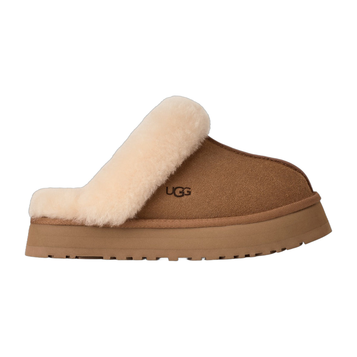 UGG Disquette Womens Platform Slippers — Chestnut Suede