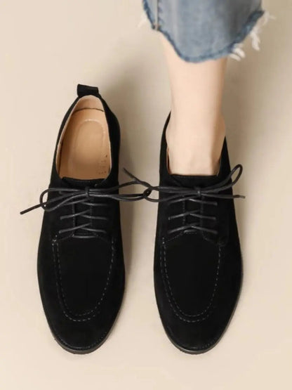 Women’s Retro Deep-Mouth Lace-Up Loafers
