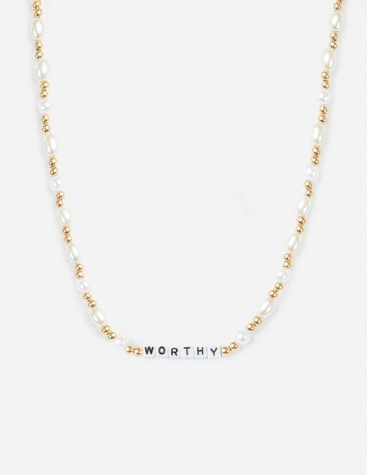Elevated Faith Worthy Letter Necklace