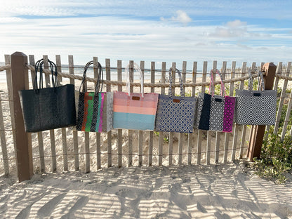 All Black Woven Tote