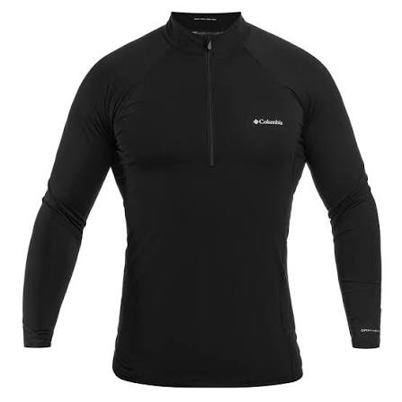 Columbia Midweight Stretch Long Sleeve Half Zip Men's Baselayer — Black