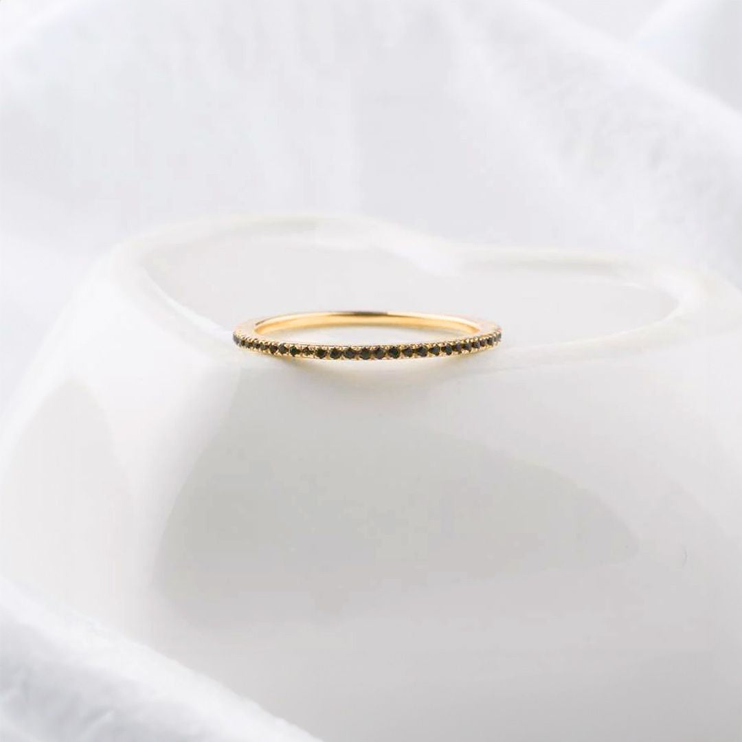 Mint & Lily Black Diamond Eternity Stacking Ring
