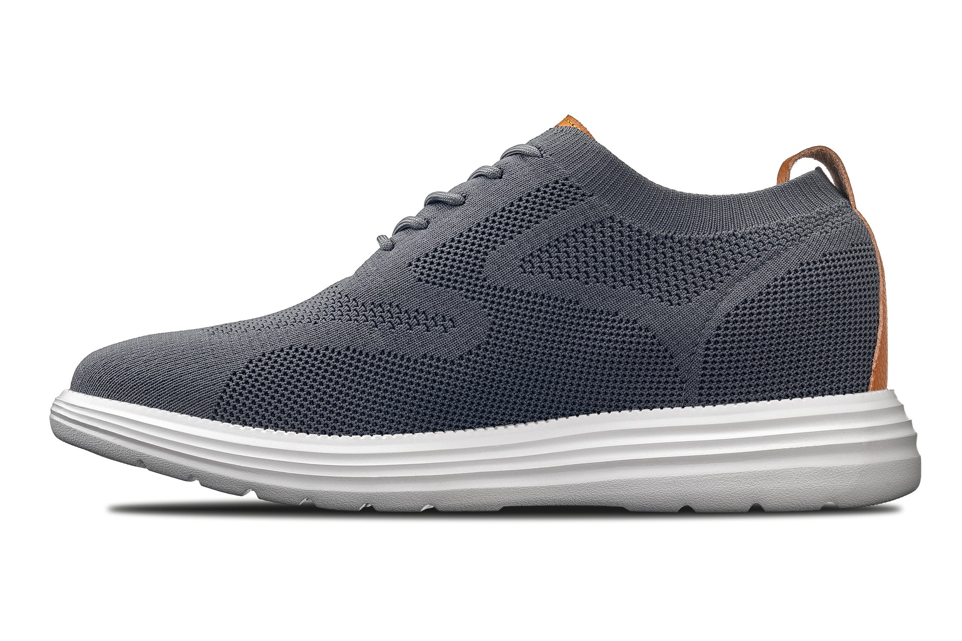 CALTO - X2636 - 2.8 Inches Taller (Iron Grey/Brown) - Lace Up