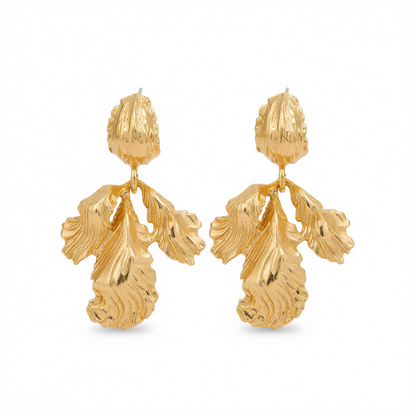 Goldtone Botanical Dangle Earrings