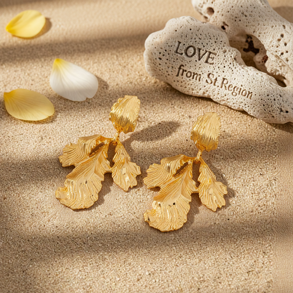 Goldtone Botanical Dangle Earrings