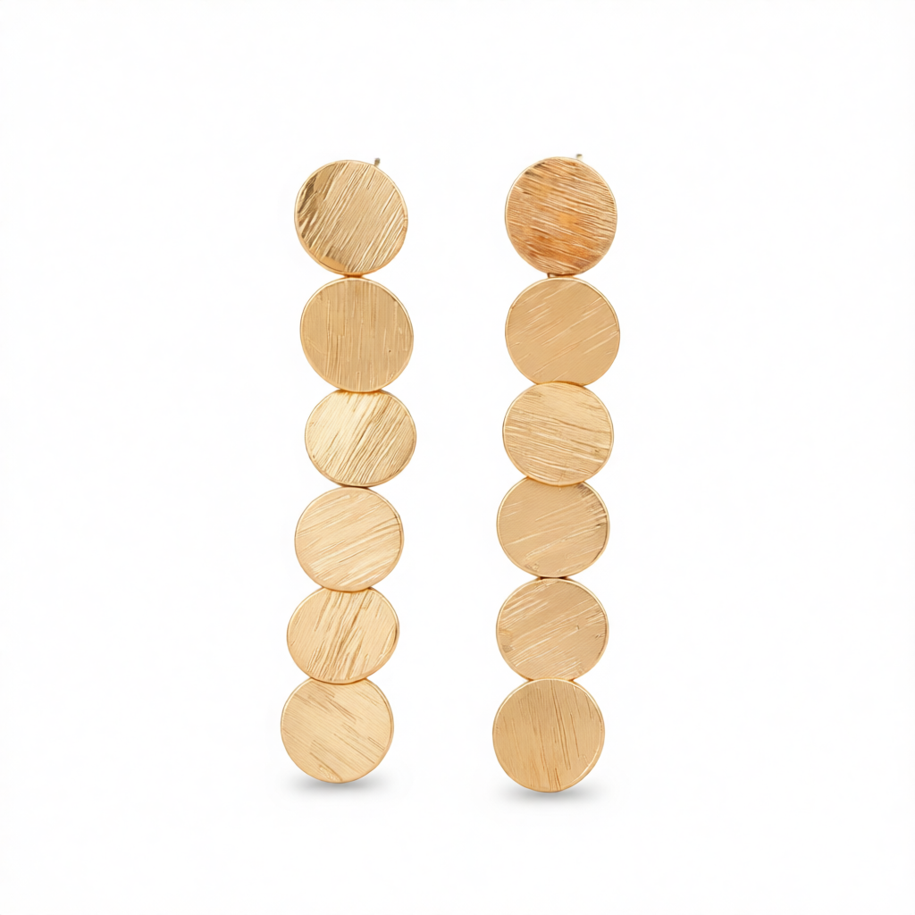 Goldtone Tiered Sequin Drop Earrings