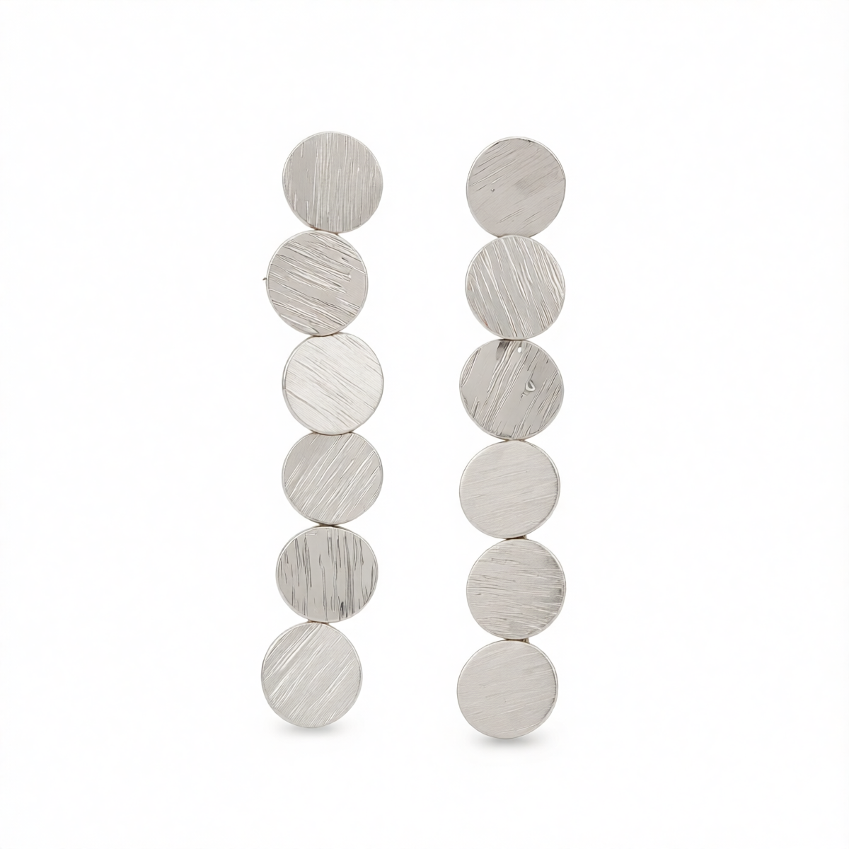 Silvertone Tiered Sequin Drop Earrings