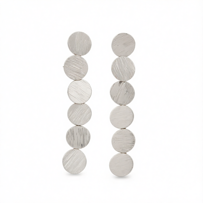 Silvertone Tiered Sequin Drop Earrings