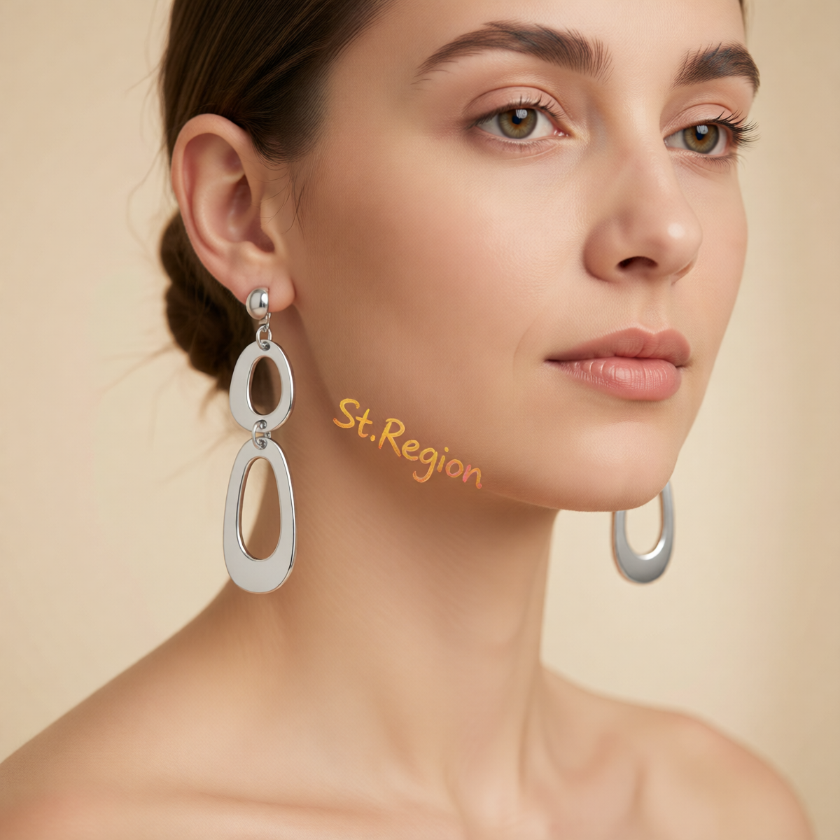 Silvertone Open Tiered Drop Dangle Earrings