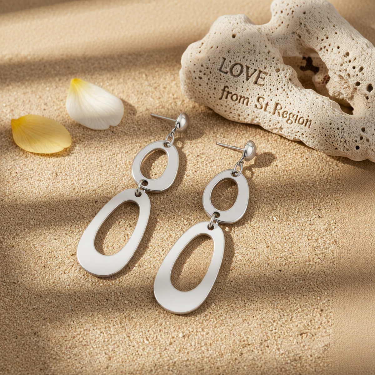 Silvertone Open Tiered Drop Dangle Earrings