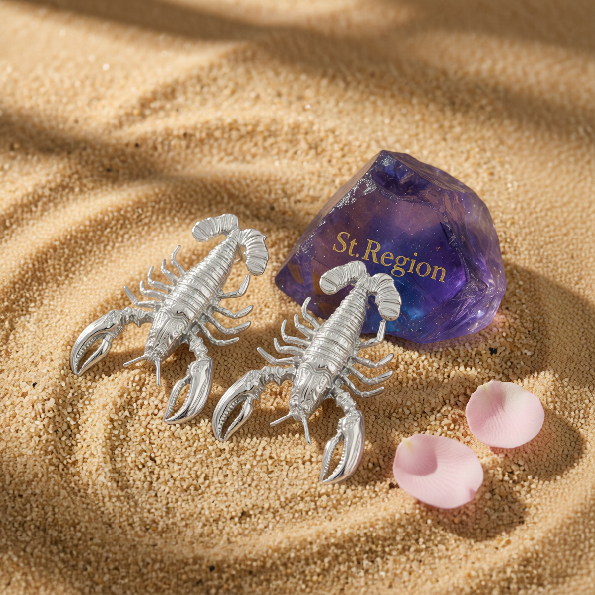 Silvertone Lobster Dangle Earrings