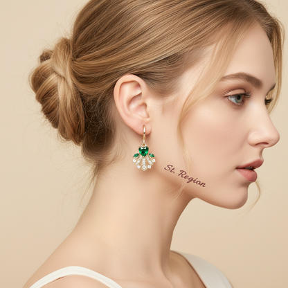 Emerald Crystal & Cubic Zirconia Goldtone Heart-Cut Botany Huggie Earrings