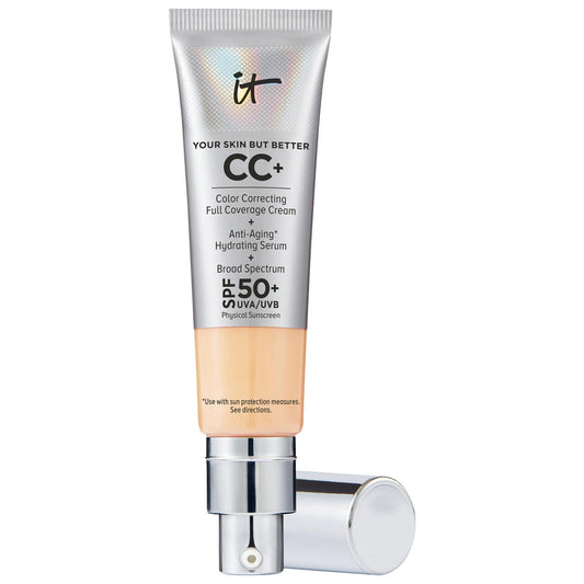 IT Cosmetics CC+ Cream: Full Coverage Foundation, SPF 50+ Sunscreen, Anti-Aging & Color Correcting - Hydrating, Flawless Finish