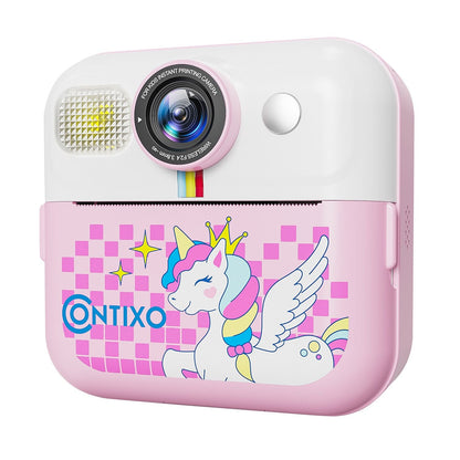 Contixo KC4  Kids Instant Print Camera, HD 1080P Digital Camera With 3 Rolls of Paper & 32G Card, 16X Zoom, Games & MP3, Ages 3-12