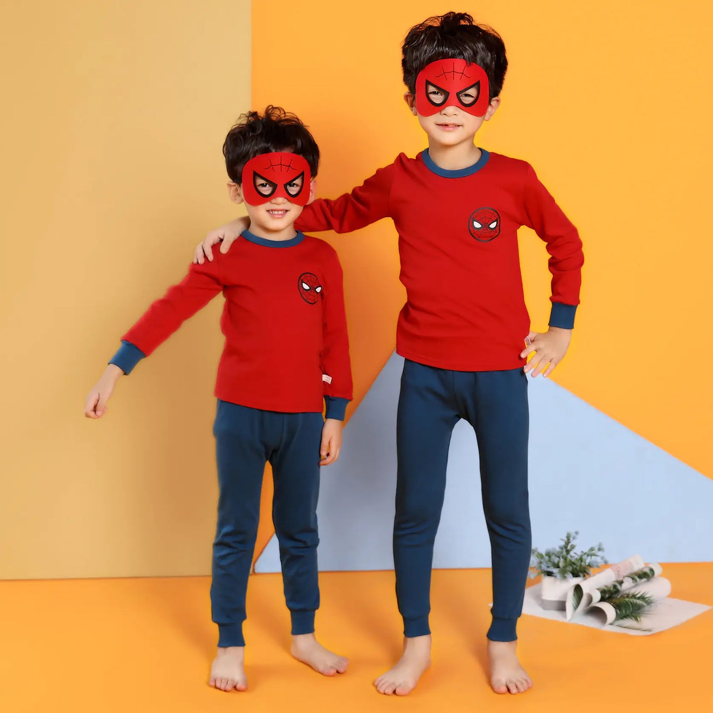 Kids Long Sleeve Cotton Pajama Set for Boys and Girls