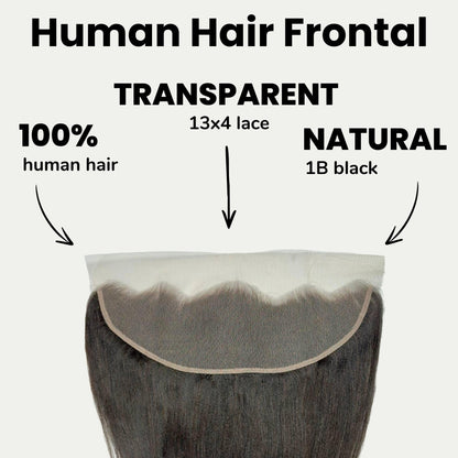 Yaki Straight 13x4 Transparent Lace Human Hair Frontal