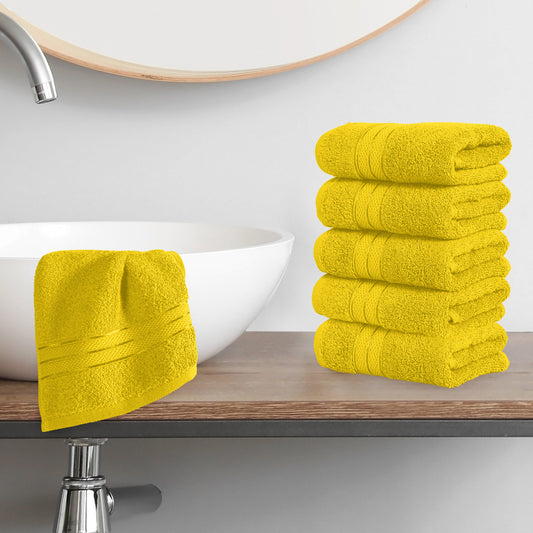 Elegant Comfort 6-Pack Premium Turkish Cotton Three Line Popcorn Washcloths Set, 13 x 13 inch