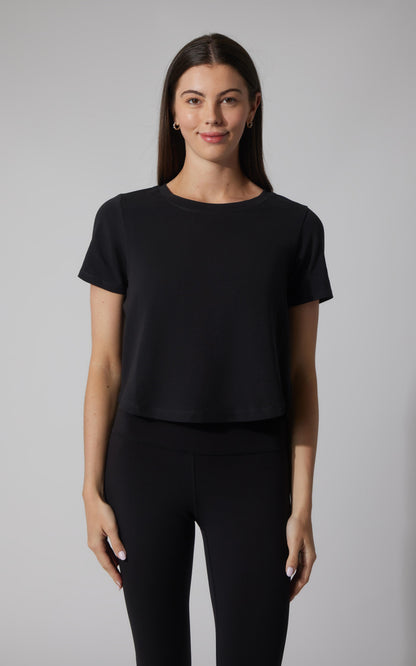 2 PK Airlite Cotton Boxy Cropped Short Sleeve Tee