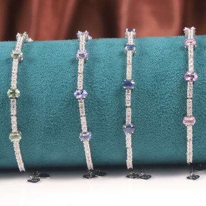Green Sapphire Adjustable Bracelet