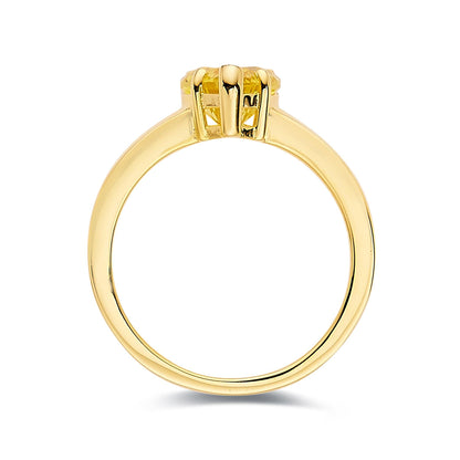 2.00 Ct Heart Yellow Sapphire Prong 18k Yellow Gold Over Silver Solitaire Ring