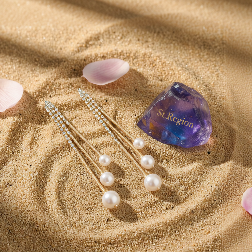 Pearl & Cubic Zirconia Ball Tassel Drop Earrings