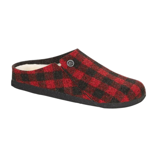 Birkenstock Zermatt Kids Shearling Wool Felt Plaid Red