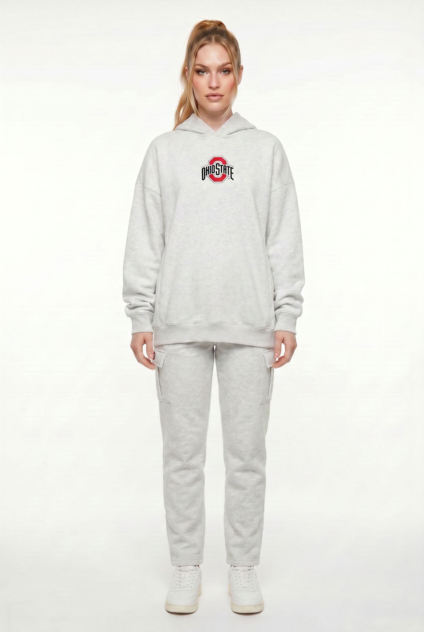 Oversized Zipper Pocket Hoodie Ohio State