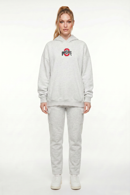 Oversized Zipper Pocket Hoodie Ohio State