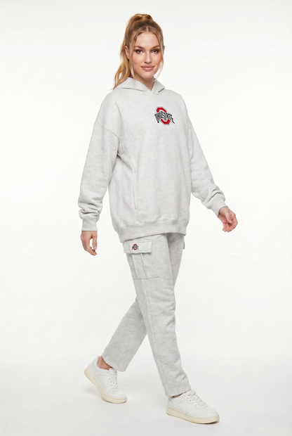Oversized Zipper Pocket Hoodie Ohio State