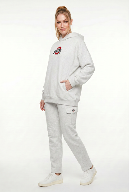 Oversized Zipper Pocket Hoodie Ohio State