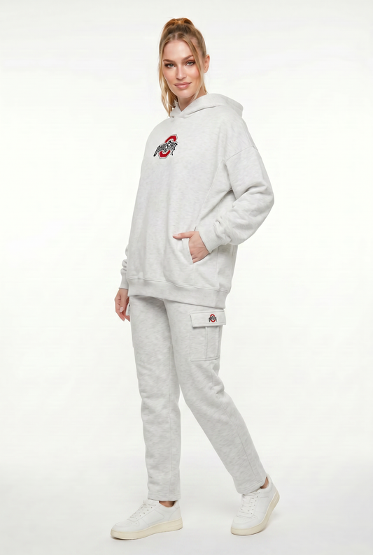 Oversized Zipper Pocket Hoodie Ohio State