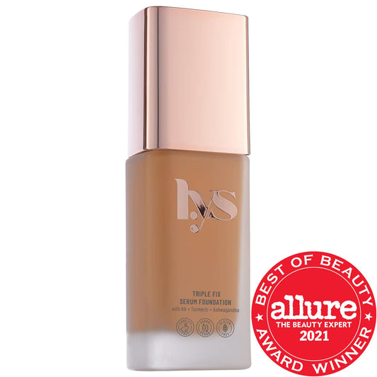 Triple Fix Serum Foundation: Anti-Aging, Hydrating, Clean Beauty - Natural Finish, Light-to-Medium Coverage - For Dark Spots & Fine Lines