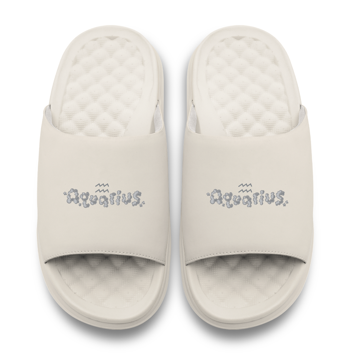 Aquarius Zodiac Elements Motive Slide Sandals