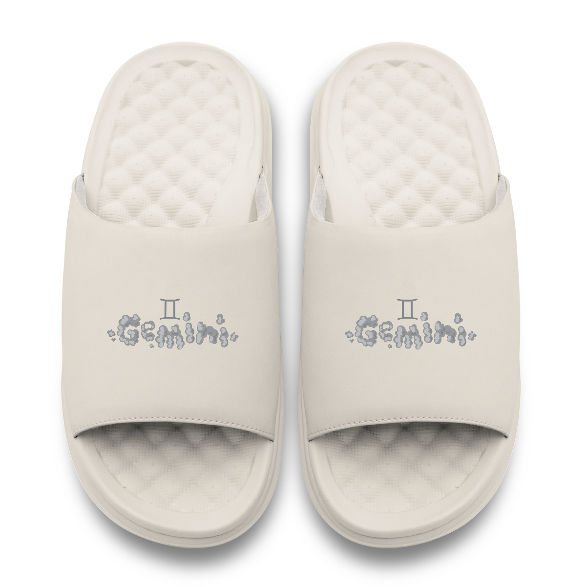 Gemini Zodiac Elements Motive Slide Sandals