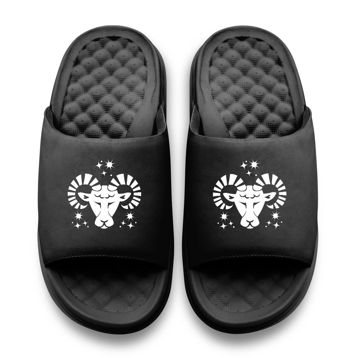 Aries Zodiac Symbols Motive Slide Sandals