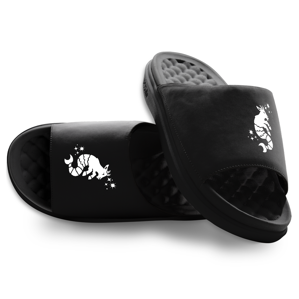 Capricorn Zodiac Symbols Motive Slide Sandals