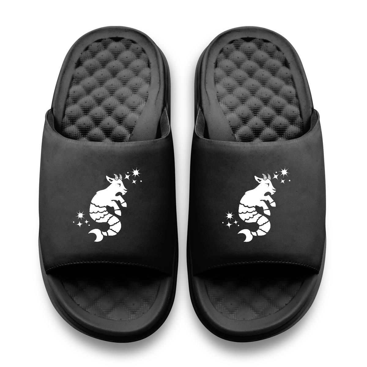 Capricorn Zodiac Symbols Motive Slide Sandals