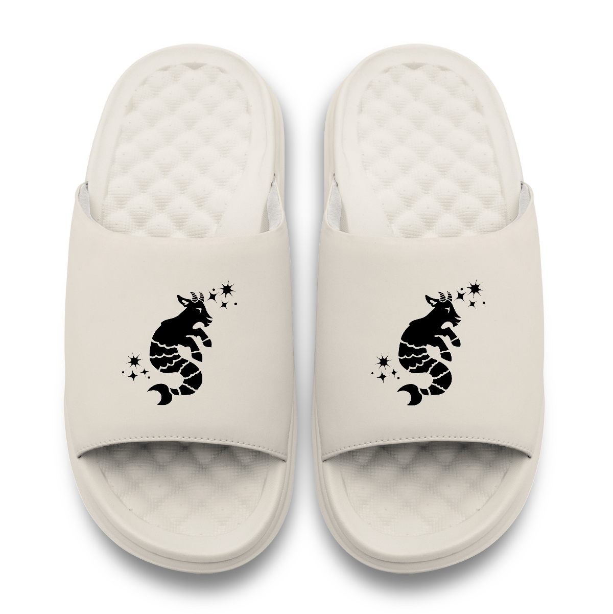 Capricorn Zodiac Symbols Motive Slide Sandals