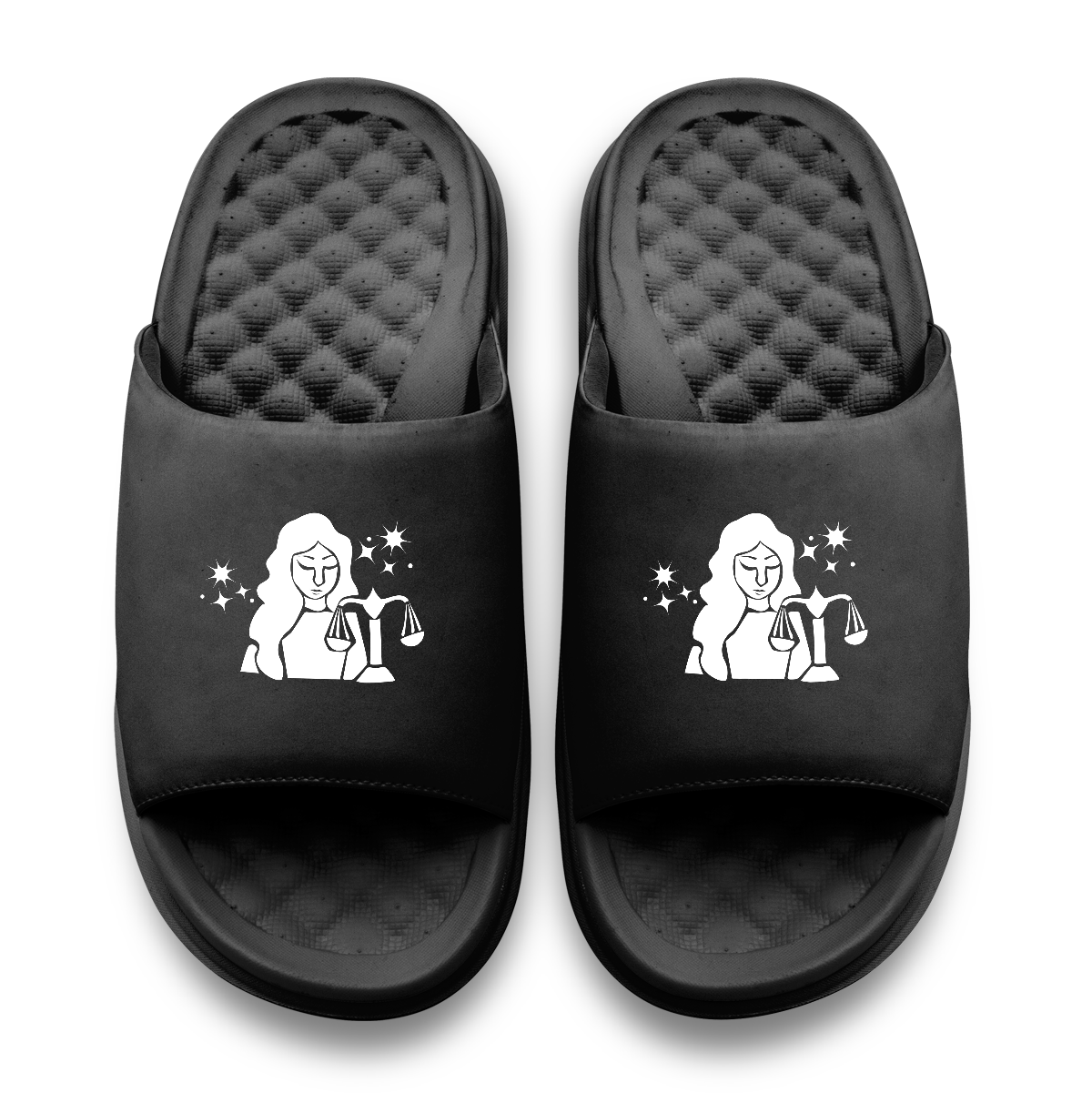 Libra Zodiac Symbols Motive Slide Sandals